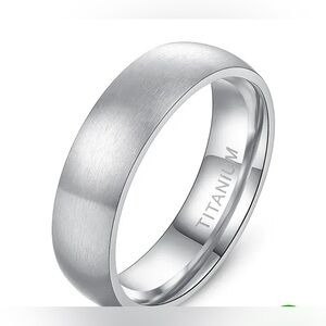 TITANIUM WEDDING RING WITH DOMED PROFILE AND SATIN FINISH SIZE 8,9